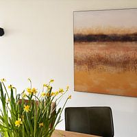 Kundenfoto: Abstrakte minimalistische Landschaft in gelb, braun, beige, weiß von Dina Dankers, als ArtFrame