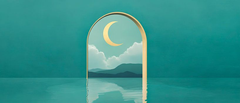 Traumhafte Tür zum Mondlicht – Minimalistisch von Poster Art Shop