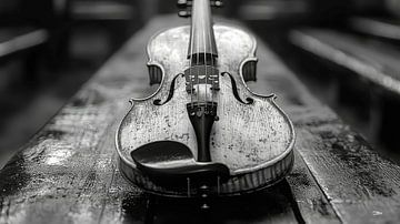 Musikinstrument in Schwarz und Weiß von Gelissen Artworks