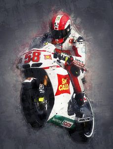 Marco Simoncelli Ölfarbe Porträt-Version 2