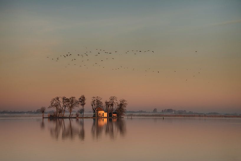Insel in der aufgehenden Sonne von Piet Haaksma