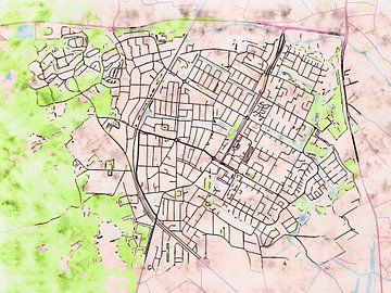 Kaart van Castricum in de stijl 'Soothing Spring' van Maporia