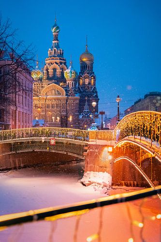 Saint Petersburg church in the snow
