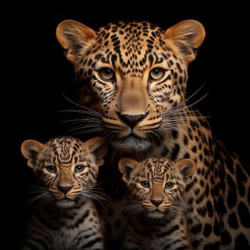 3 Leoparden Porträt von TheXclusive Art