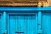 Blaue Tür mit Vorhängeschlössern ausgestattet, Kathmandu von Rietje Bulthuis