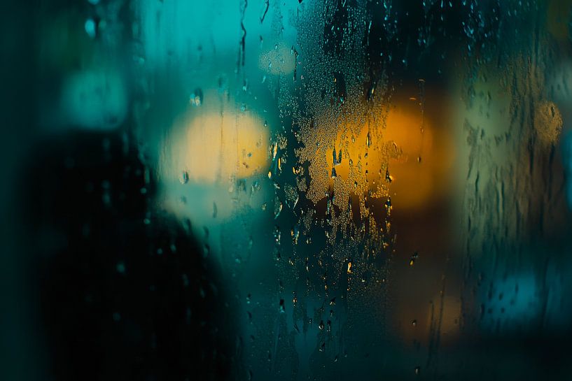 Wet window pane at night by Poster Art Shop
