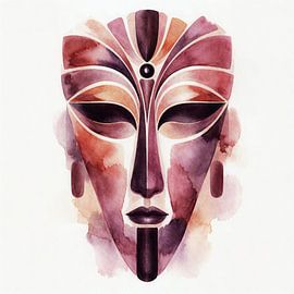 Masque mystique issu d'anciennes civilisations (IA) (Incas, masculin, repaire d'homme, robuste, œuvre d'art, peinture)