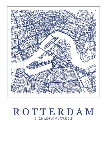 Rotterdam plattegrond Blauw