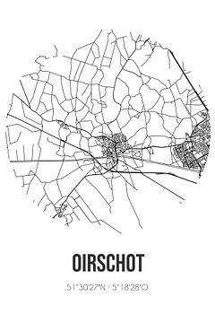 Oirschot (Noord-Brabant) | Karte | Schwarz und Weiß von Rezona