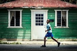 Straßenbild Nieuw Nederland, Willemstad, Curacao von Keesnan Dogger Fotografie