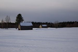Cabanes dans la neige