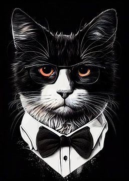 Hipster Katze Oliver #Katze von JBJart Justyna Jaszke