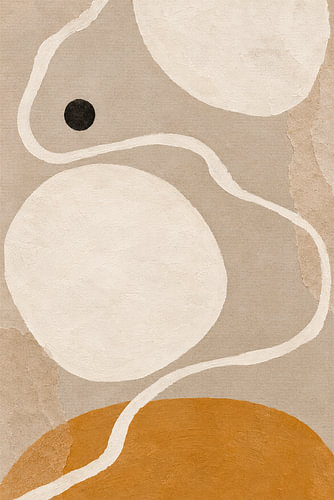 Wabi-Sabi Art: Minimalist organic shapes in warm earth tones