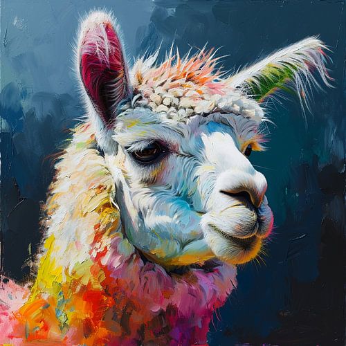 alpaca andes bont wol dierenportret sober rustgevend