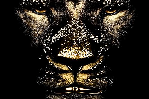 Leeuw met gouden details