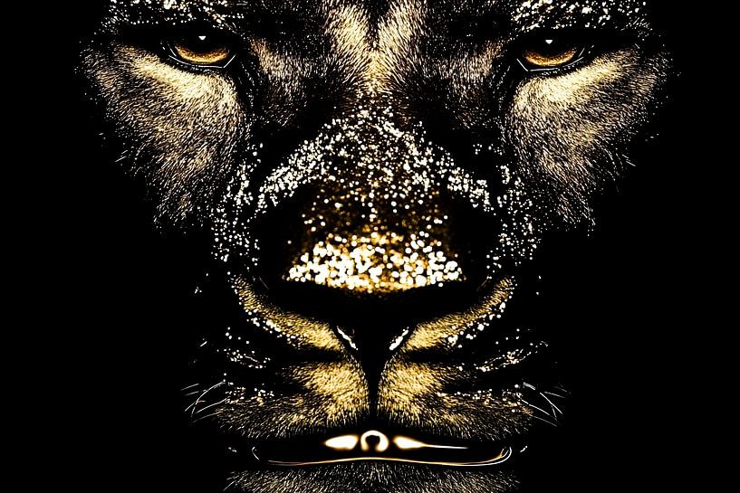 Leeuw met gouden details van Imperial Art House