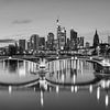 Frankfurt in the evening black and white by Michael Valjak
