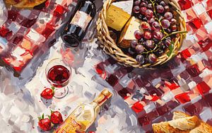 Lueur d'été et vin rouge