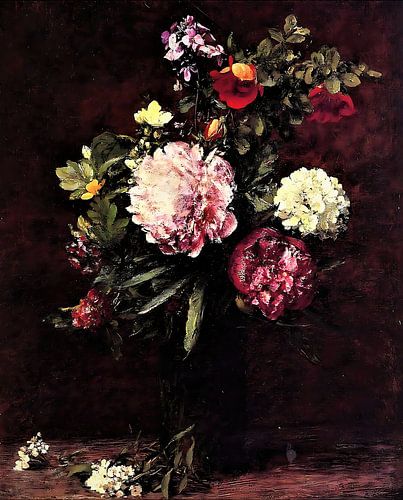 Boeket met Drie Pioenen - Henri Fantin-Latour