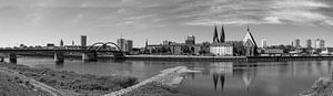Frankfurt an der Oder - City-Skyline-Panorama in Schwarzweiss