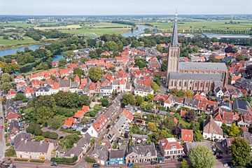 Luchtfoto van de historische stad Doesburg in Nederland van Eye on You
