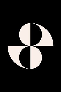 Zwart-witte minimalistische geometrische poster met cirkels 2_10 van Dina Dankers