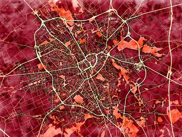 Kaart van Troyes in de stijl 'Amber Autumn' van Maporia