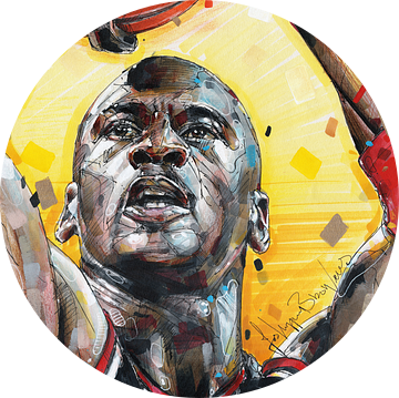 Michael Jordan, Chicago Bulls schilderij van Jos Hoppenbrouwers