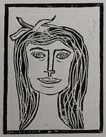 A Sweet Face - Linocut a la Picasso