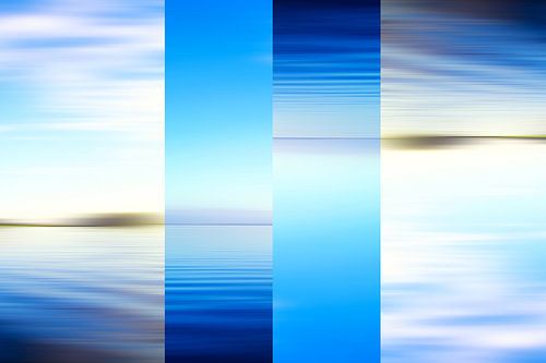 Surrealistische blauwe abstracte zeegezicht