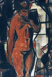 Female nude, standing, Christian Rohlfs, Um 1925 by Atelier Liesjes