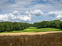 Heuvellandschap met wolkenlucht