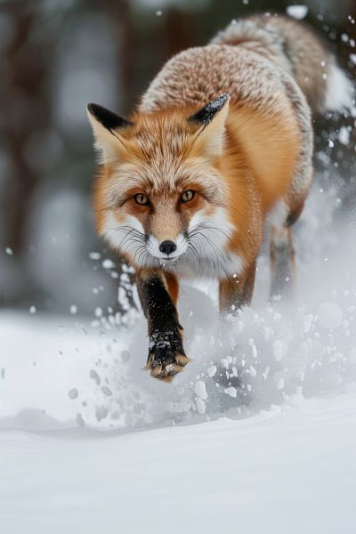 Fox in the snow by Poster Art Shop