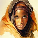 Aquarell Tuareg Frau #11 von Chromatic Fusion Studio Miniaturansicht