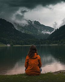 Mystical atmosphere at the mountain lake