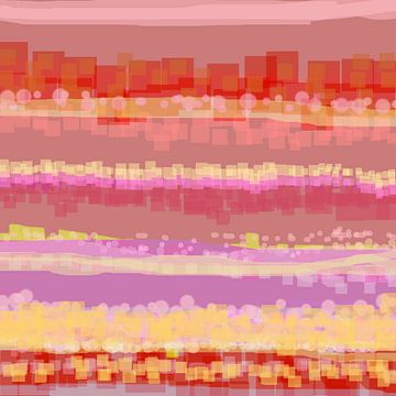 Geometrisch landschap met cirkels 1 van Claudia Gründler