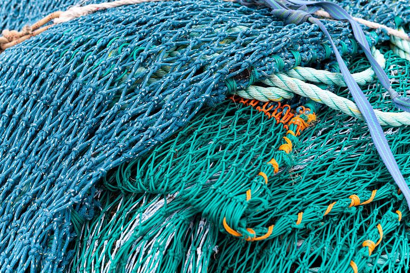 Filet de pêche bleu et vert par Daan Kloeg