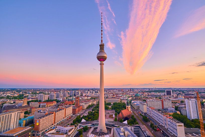Fernsehturm Berlin at sunset by Jenco van Zalk