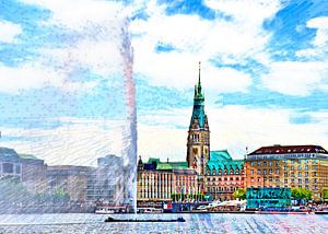 Alster intérieur avec fontaine