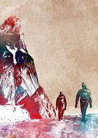 sport de randonnée en montagne art