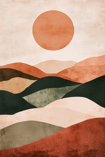 Paysage désertique Coucher de soleil par Poster Art Shop