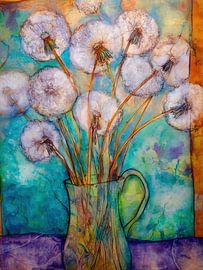 Dandelion Vase | Whimsical White Flowers in Glass by Flower Studio