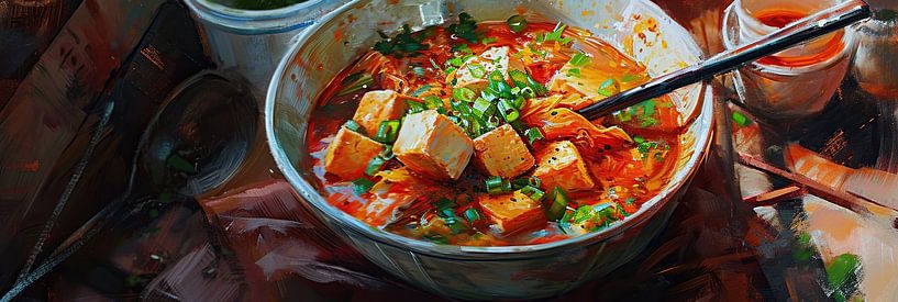 Bowl of Spicy Tofu by ARTEO Paintings