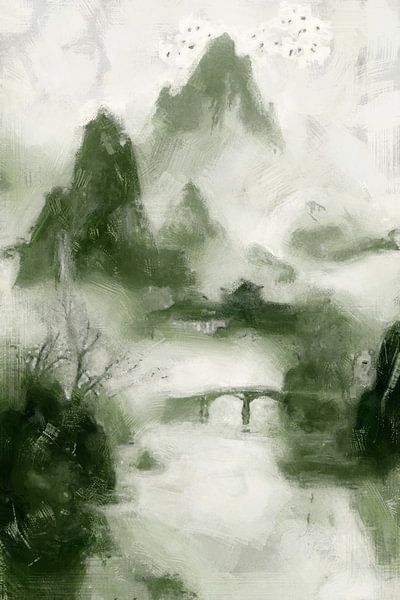 Le pont vers la sérénité | Vert par Kanzo