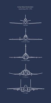 Vliegtuigtypes Soesterberg blauw van Studio Bosgra