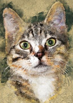 Katze Tier Aquarell Kunst #Katze #Kätzchen von JBJart Justyna Jaszke