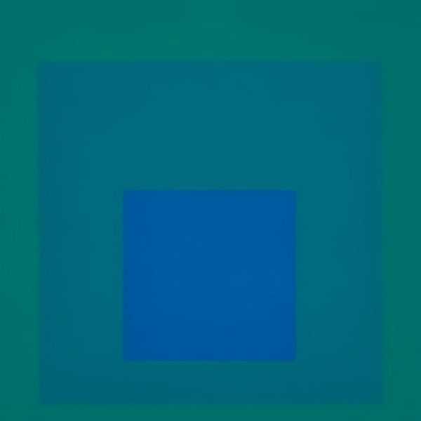 Josef Albers - Hommage an das Quadrat, blau, grün, hohe Auflösung von Vivanne