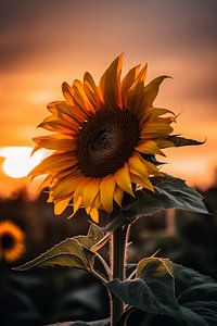 Sonnenblume im Sonnenuntergang