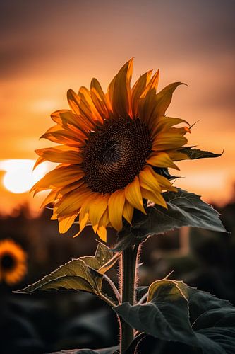 Sonnenblume im Sonnenuntergang