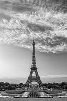 Eiffel tower in Paris, France/ black and white